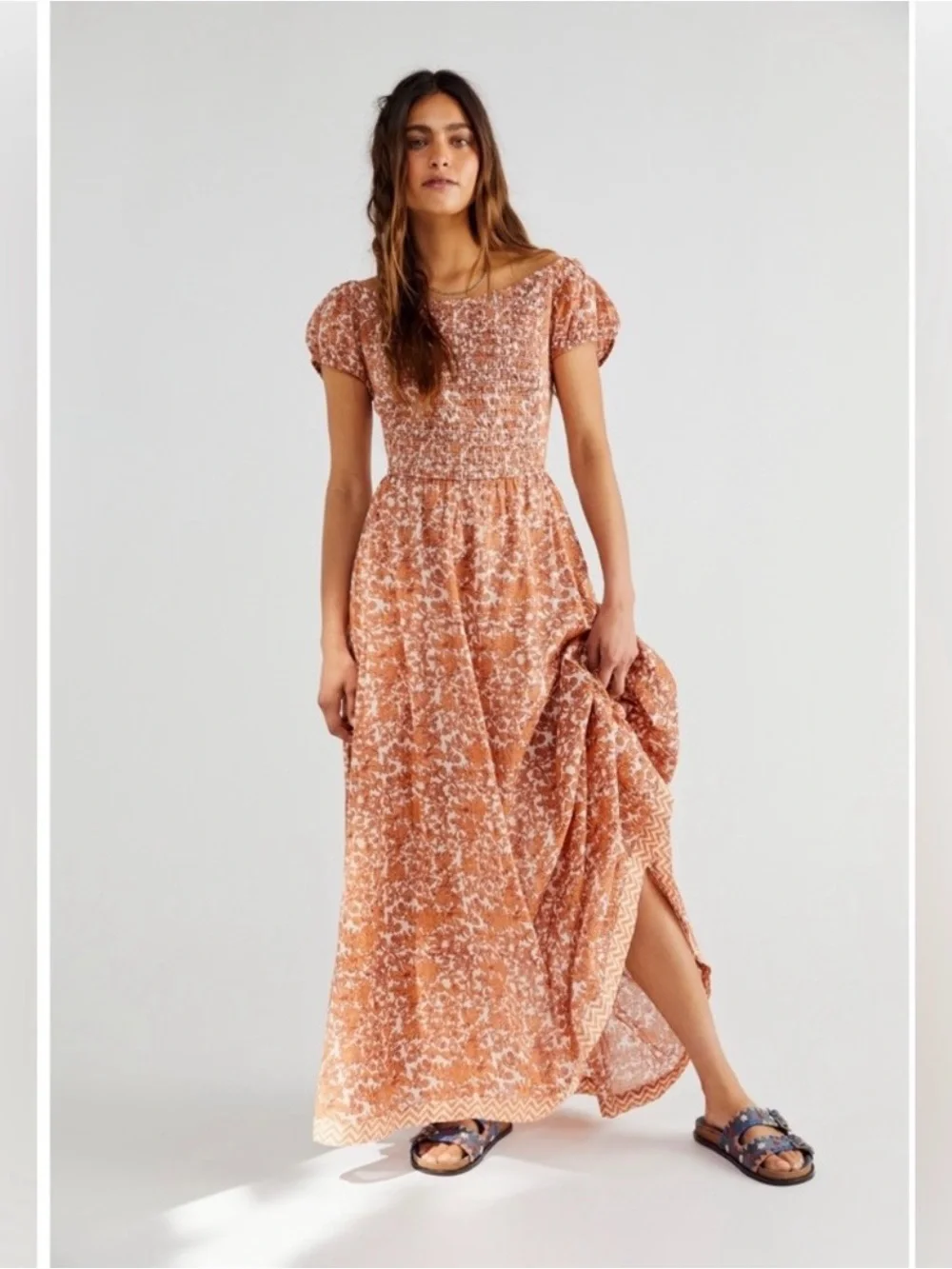 Free People ultraviolet orange cotton maxi dress - Picture 2 of 6